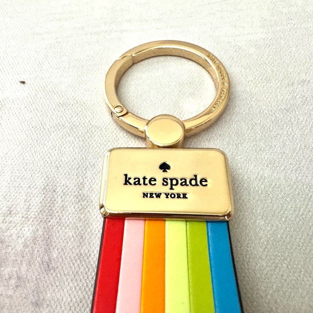 Kate Spade Rainbow Reegan Leather Keychain or Bag Charm Strap - Authentic - Picture 5 of 10